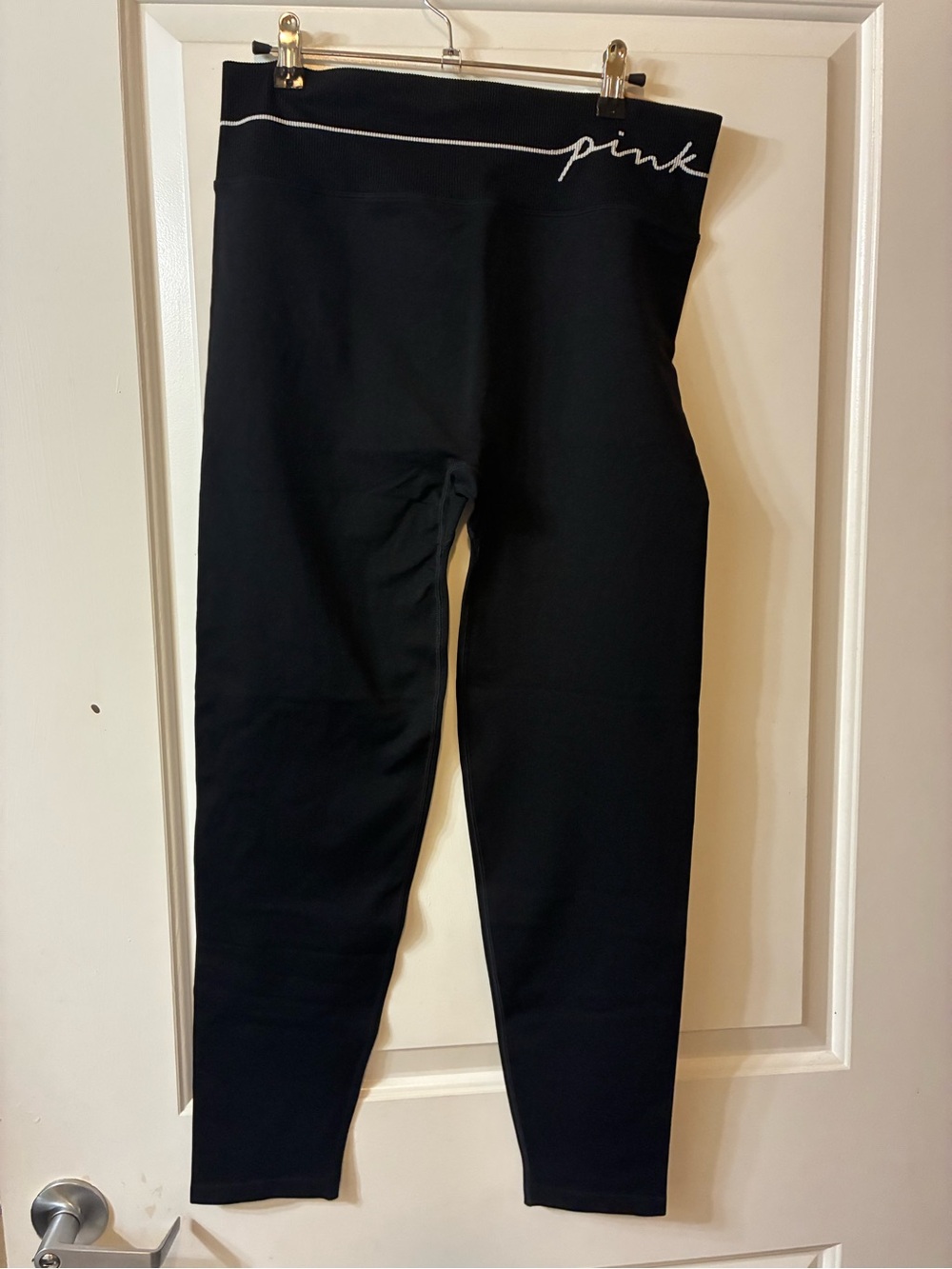 PINK Victoria's Secret Black Leggings with Script Waistband